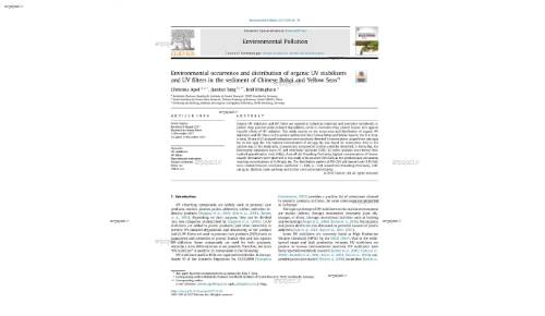Environmental occurrence and distribution of organic UV stabilizers and UV filters in the sediment of Chinese Bohai and Yellow Seas*